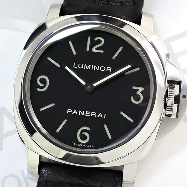 パネライ PANERAI ルミノールベース PAM00112 手巻き SSｘ黒革 バックスケルトン 【委託時計】