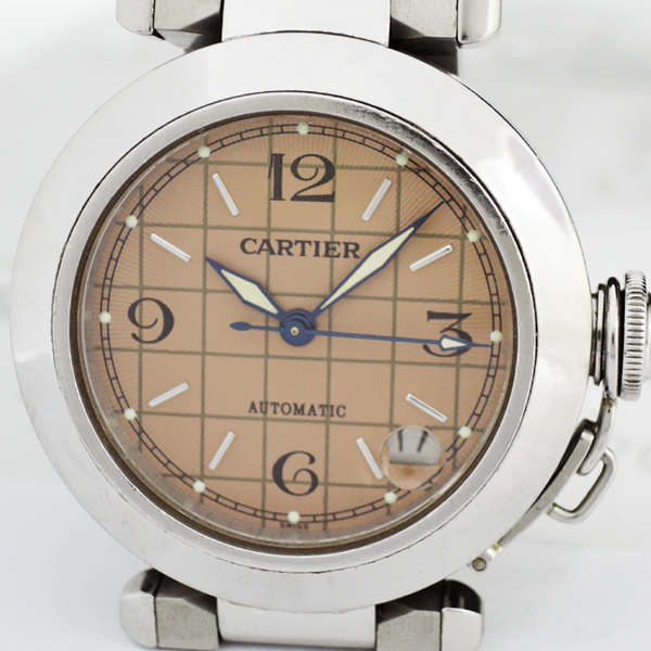 カルティエ Cartier パシャC メリディアン 2324 自動巻 腕時計 レディース SS ピンク文字盤 【委託時計】