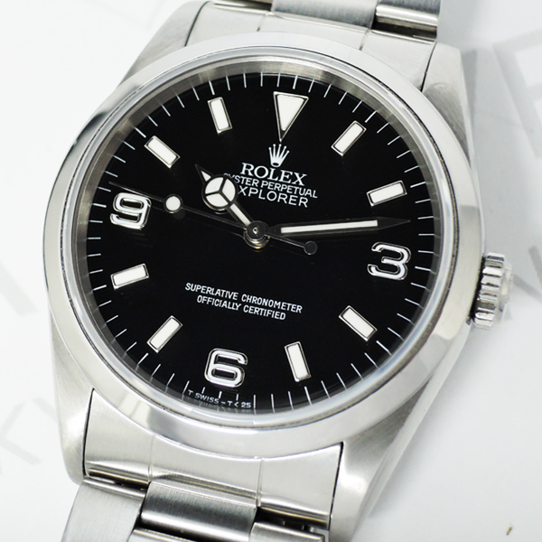 ロレックス ROLEX エクスプローラ1 Ref.14270 Ｗ番 自動巻 保証書付 メンズ腕時計 【委託時計】