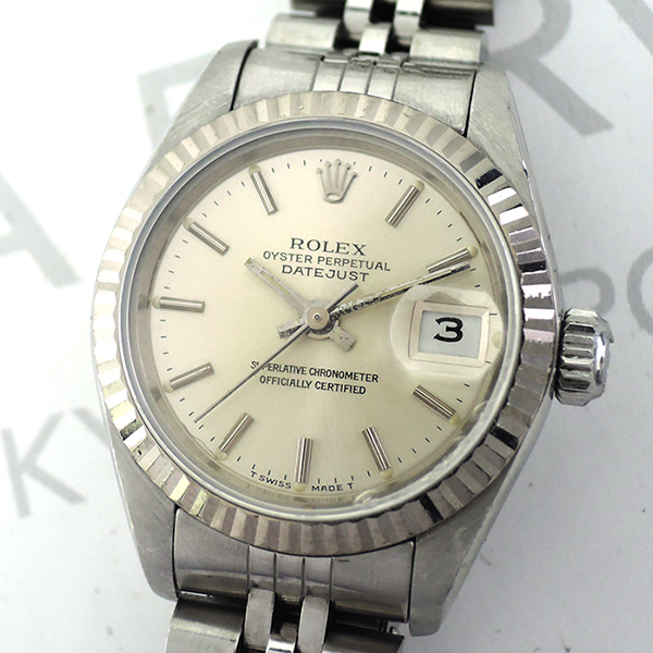 ロレックス ROLEX デイトジャスト 69174 95~番 WGxSS レディース腕時計 自動巻 シルバー文字盤 【委託時計】