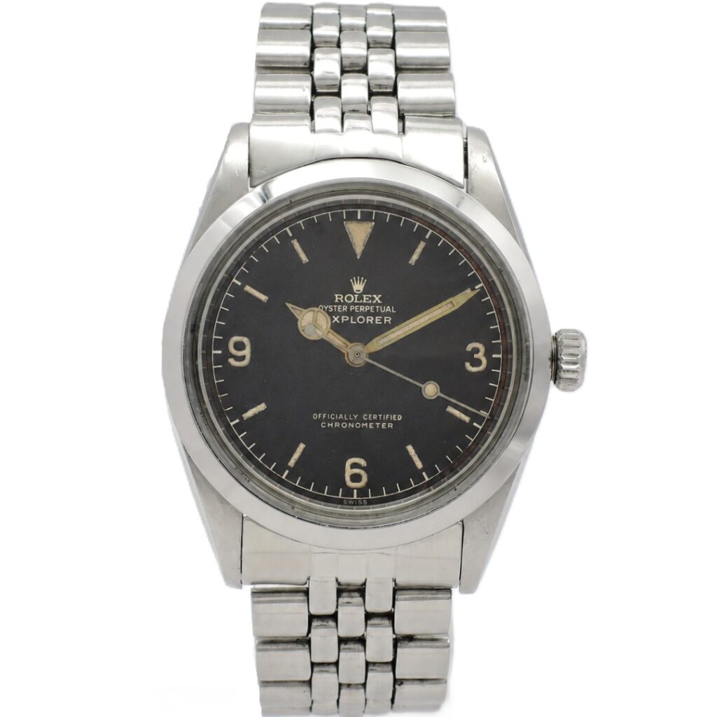ロレックス エクスプローラーⅠ1016  ギルトダイヤル 5番台 トロピカル  USAブレス 黒 ブラック 18cm Rolex ExplorerⅠ GiltDial Tropical C008785