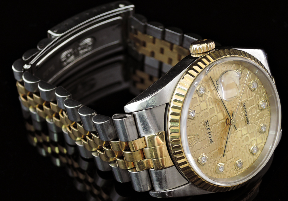 ロレックス ROLEX 16233G Y番(2002年頃製造) シャンパンコンピュータ /ダイヤモンド メンズ 腕時計