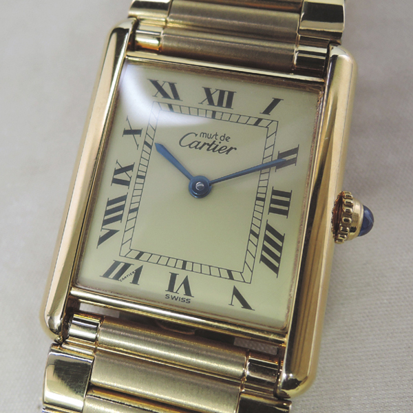 Cartier マストタンク ボーイズ GPゴールド クオーツ 【委託時計】