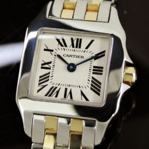 Cartier サントスドゥモワゼル SM w25066z6 クオーツ 時計 アイボリー 保証書有 美品 IT3703