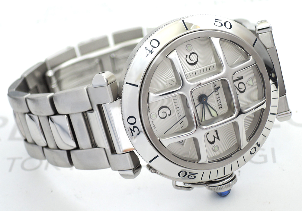 Cartier パシャC 38mm グリットコンベックス W31059H3 自動巻 腕時計 