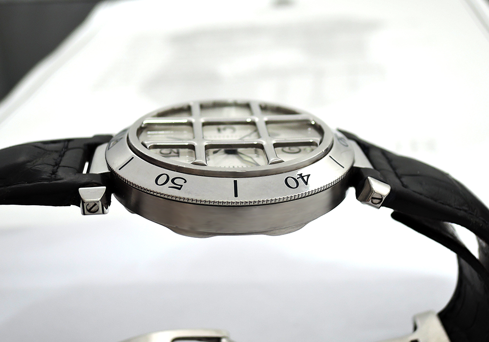 Cartier パシャ38mm グリット W3104055 自動巻 腕時計 メンズ SSｘ黒革 シルバー文字盤 【委託時計】