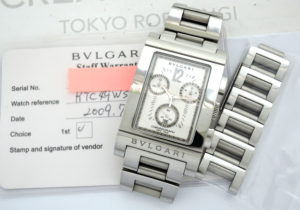 BVLGARI レッタンゴロ RTC49S クロノグラフ 白文字盤 SSブレス メンズ 