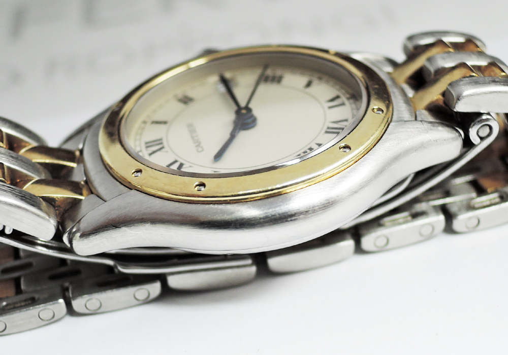 Cartier パンテール クーガ 2ロウ SS 18K イエローゴールド クオーツ時計 レディース 【委託時計】