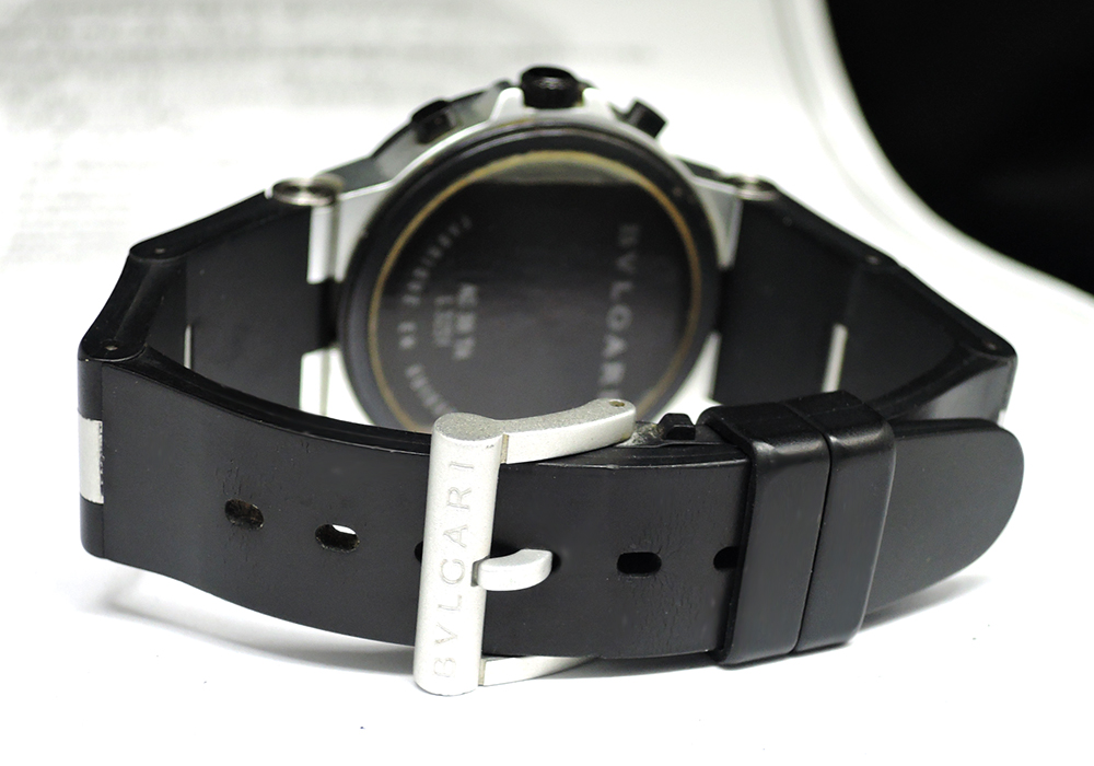 BVLGARI アルミニウム クロノグラフ AC38TA メンズ腕時計 シルバーｘ