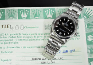 ROLEX エクスプローラ1 Ref.14270 Ｗ番 自動巻 保証書付 メンズ腕時計 【委託時計】