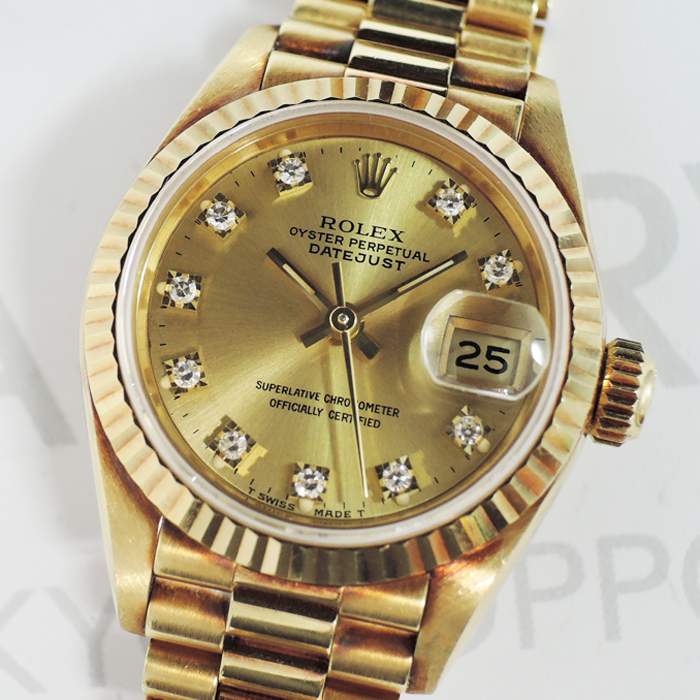 ROLEX デイトジャスト 69178G 金無垢 R番 レディース腕時計 シャンパン