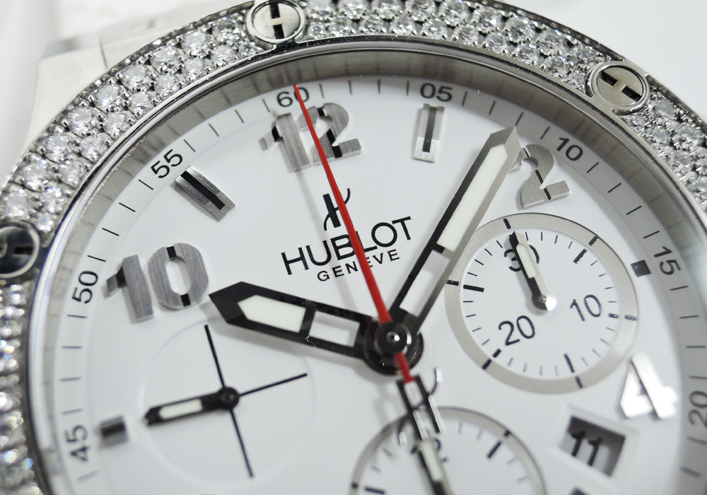 HUBLOT ビッグバン 301.SE.230.RW.114 ステンレス ラバー 自動巻き ダイヤモンド メンズ腕時計 保証書 【委託時計】