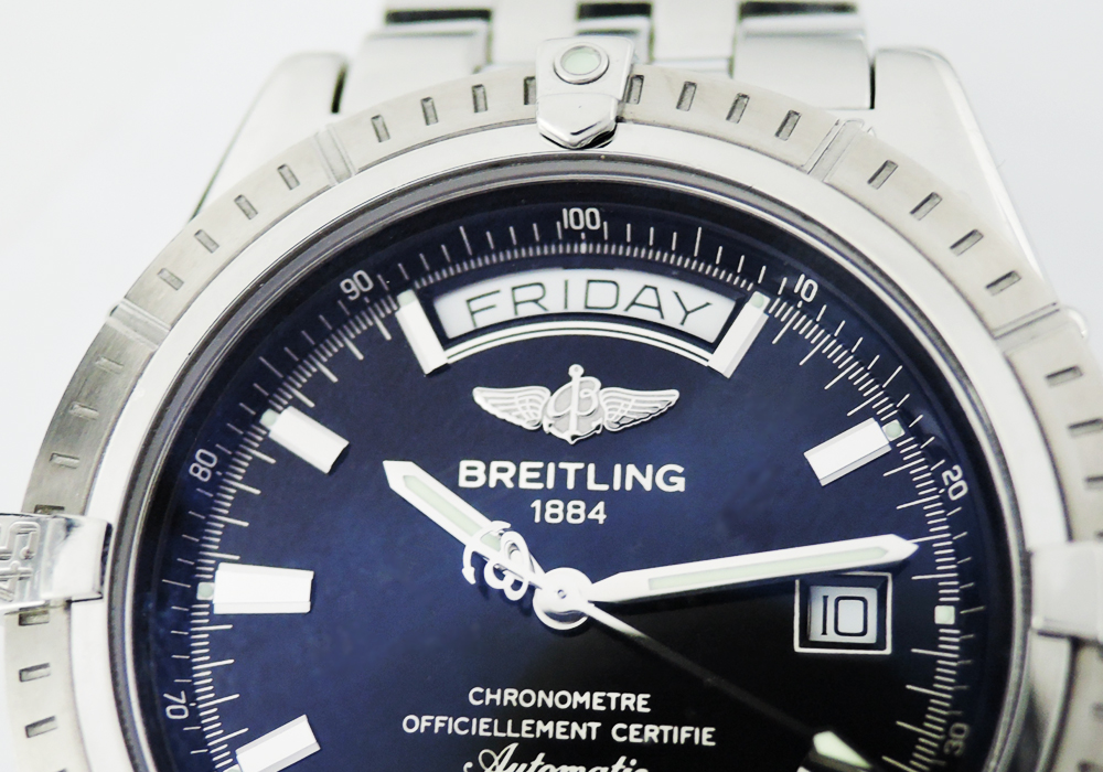【114150】BREITLING ブライトリング  A45355 ヘッドウィング ブルーダイヤル SS 自動巻き 当店オリジナルボックス 腕時計 時計 WATCH メンズ 男性 男 紳士