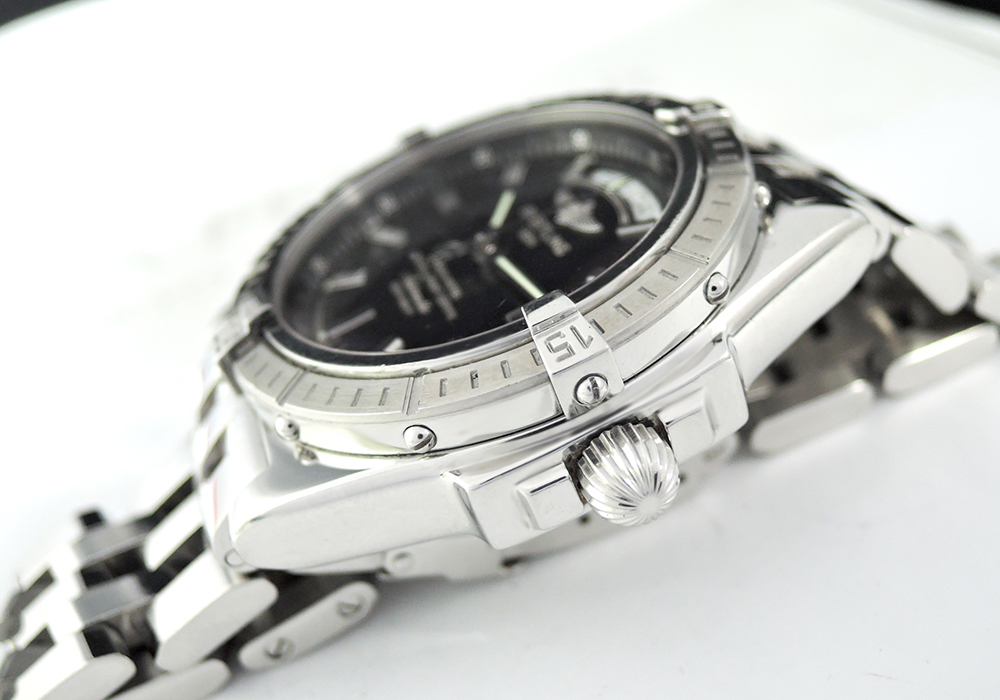 BREITLING ヘッドウィンド A45355 メンズ腕時計 自動巻 黒文字盤 04/2001保証書有 【委託時計】