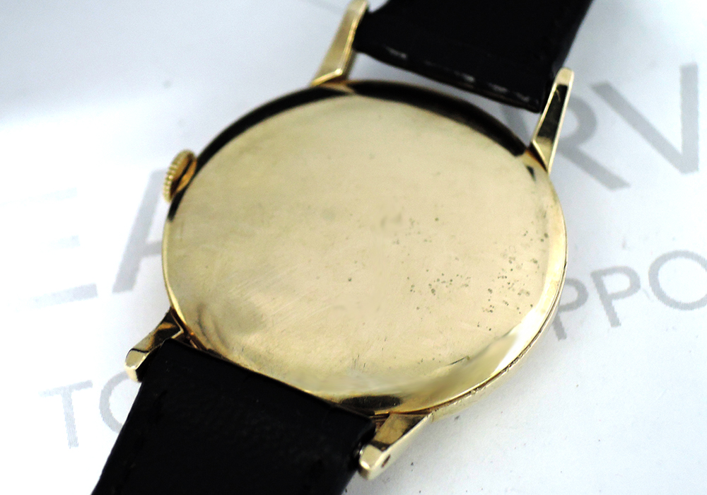 OMEGA アンティーク 14K ゴールド メンズ腕時計 手巻き シルバー文字盤 