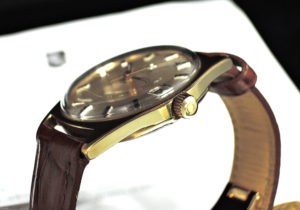 OMEGA アンティーク 14K ゴールド メンズ腕時計 自動巻 シルバー文字盤 ベルト社外品 【委託時計】