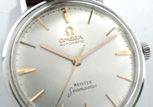 OMEGA マイスター シーマスター アンティーク メンズ腕時計 シルバー文字盤 自動巻 SS 純正新品ストラップ  【委託時計】