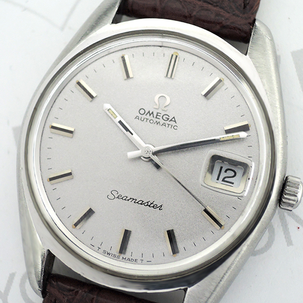 OMEGA シーマスター デイト アンティーク メンズ腕時計 シルバー文字盤 