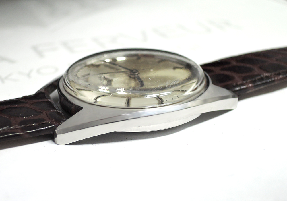 LONGINES アンティーク ステンレス 手巻き メンズ腕時計 シルバー文字盤 純正新品ストラップ 【委託時計】