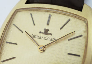 JAEGER LECOULTRE トノー アンティーク ヴィンテージ 腕時計 手巻 18K アリゲーターストラップ 箱 【委託時計】