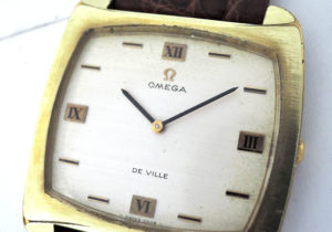 OMEGA デビル DE VILLE アンティーク ヴィンテージ メンズ腕時計 手巻き シルバー文字盤 オメガ純正新品ストラップ 【委託時計】