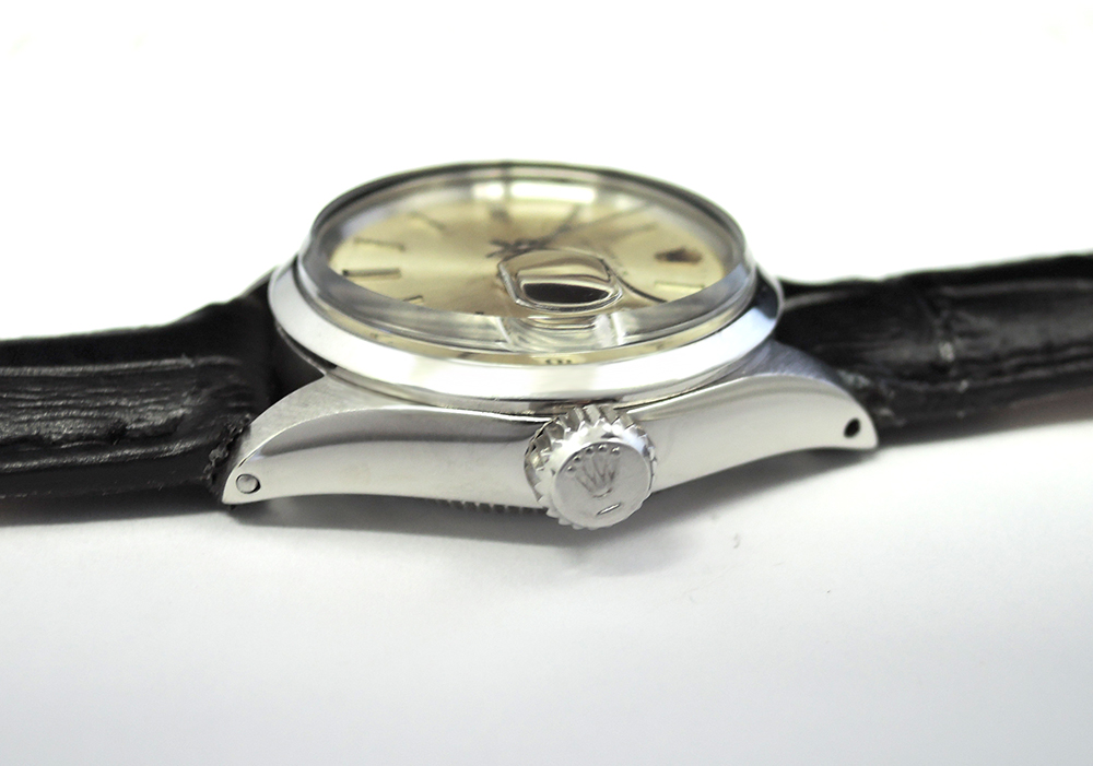 ROLEX オイスターパーペチュアル デイト SS アンティーク ボーイズ腕時計 自動巻 社外ストラップ 【委託時計】