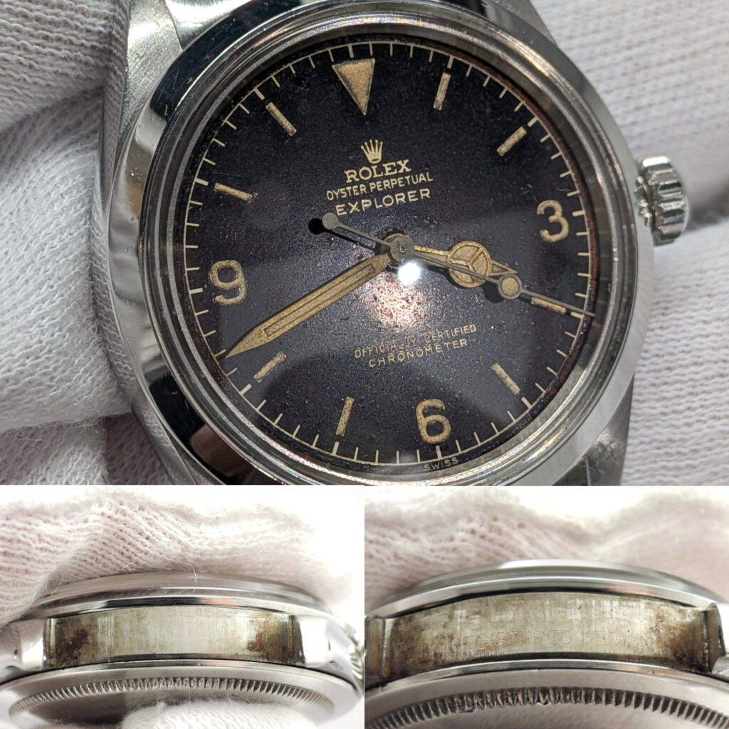 ロレックス エクスプローラーⅠ1016  ギルトダイヤル 5番台 トロピカル  USAブレス 黒 ブラック 18cm Rolex ExplorerⅠ GiltDial Tropical C008785