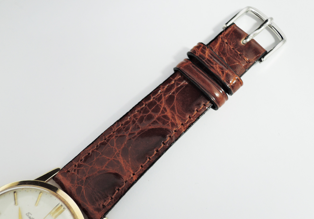 SEIKO ロードマーベル メンズ K18ゴールド 手巻き 腕時計 社外ベルト 