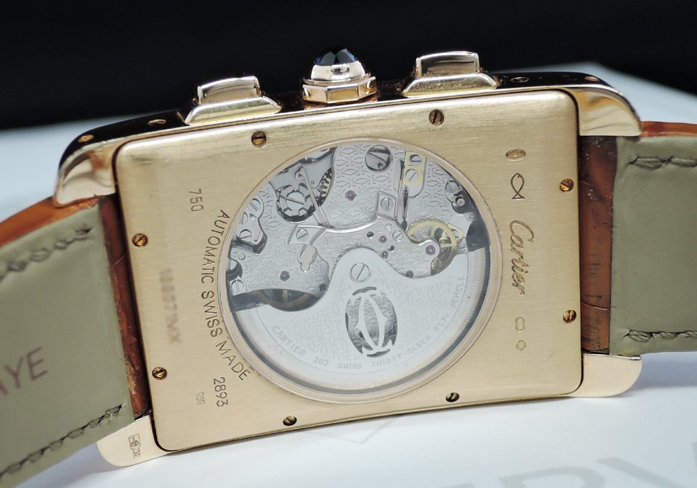 CARTIER タンクアメリカン XL クロノグラフ W2609356 自動巻 18Kピンクゴールド 腕時計 メンズ 保証書 【委託時計】