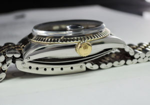 ROLEX デイトジャスト 1601 コンビ 9～番 自動巻 SS 黒文字盤 メンズ 腕時計 【委託時計】