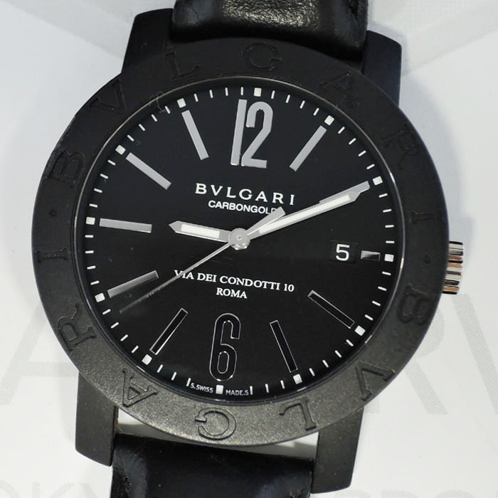 【値下げしました】ブルガリ　メンズ　腕時計　カーボンブラック