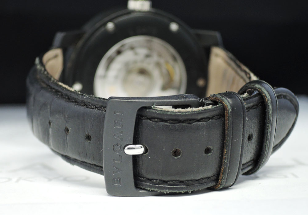 BVLGARI カーボンゴールド BB40CL 自動巻 メンズ 腕時計 ブラック文字
