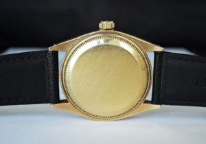 ROLEX オイスターパーペチュアル 6567 メンズ 腕時計 18KYG 自動巻 シルバー文字盤 社外ベルト 【委託時計】
