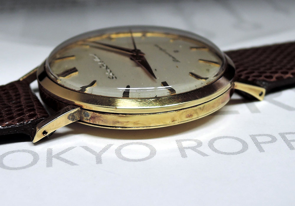 SEIKO セイコー 14036 ロードマーベル 彫り文字盤 メンズ 18金 手巻き 腕時計 社外ベルト IW7411