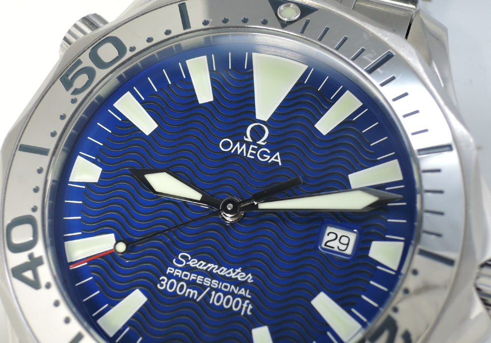 オメガOMEGA シーマスター プロフェッショナル300 2265.80 青文字盤 メンズ 腕時計 クォーツ 保証書 箱 CF7558