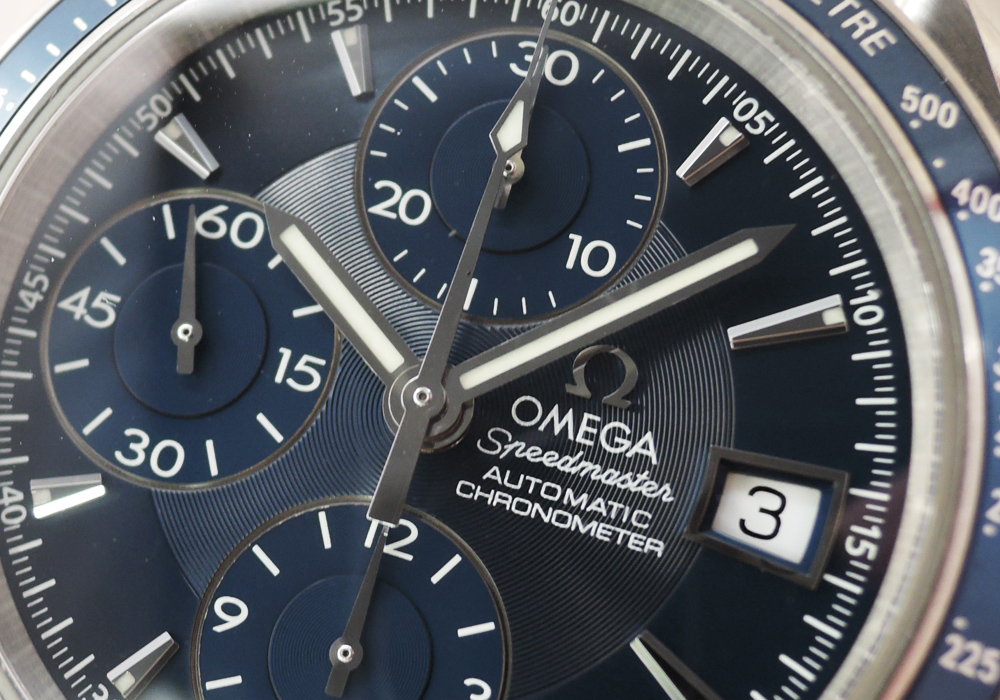 オメガ OMEGA スピードマスター デイト 3212.80 クロノグラフ 自動巻 青文字盤 保証書 CF7621