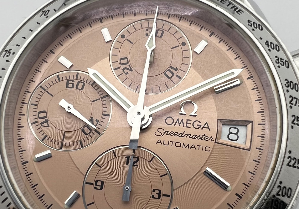 オメガ OMEGA スピードマスター デイト 3513.60 クロノグラフ 自動巻 ピンク文字盤 日本限定 希少モデル