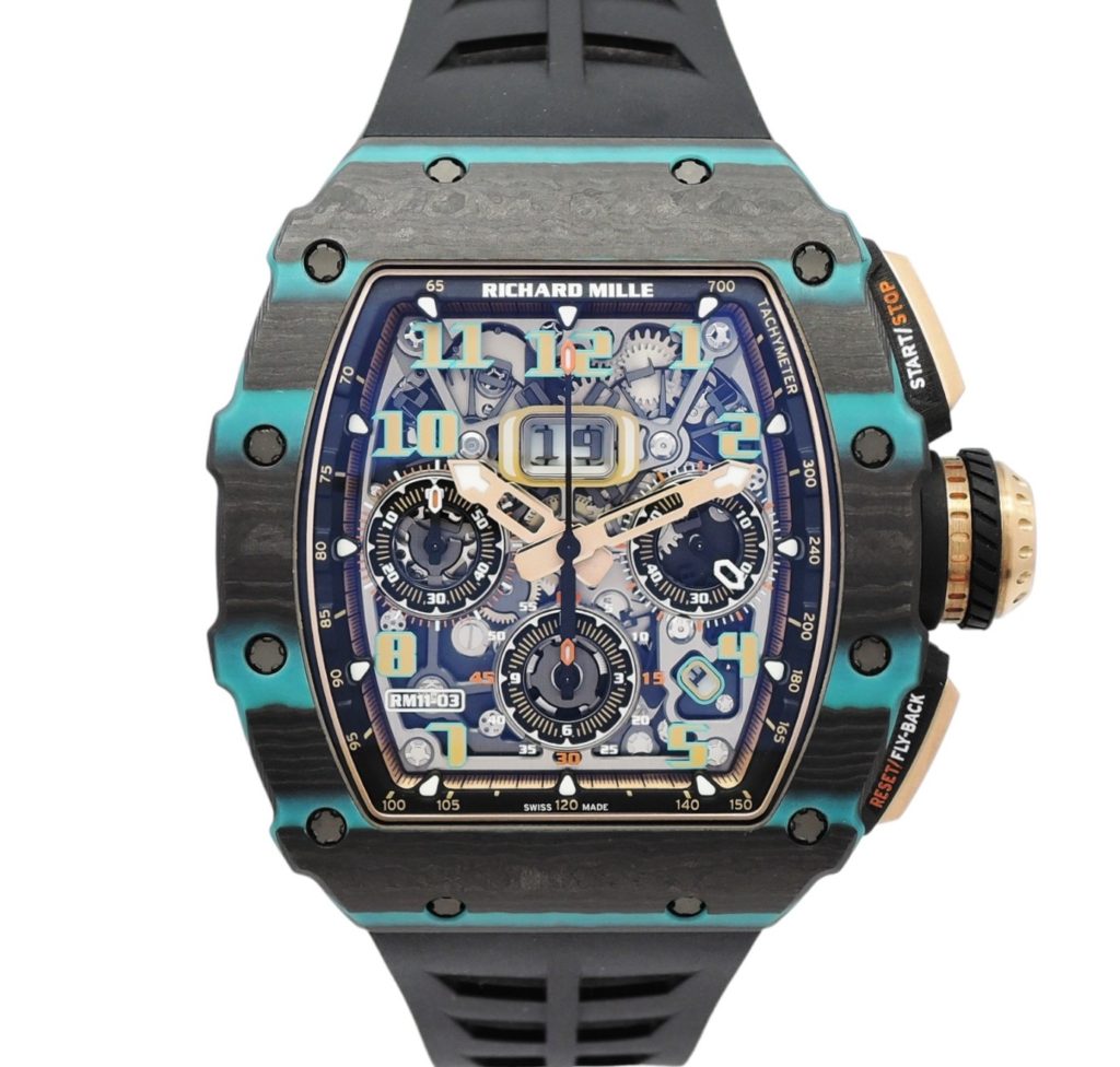 リシャールミル Limited to 200 Pcs.Ultimate Edition Carbon Covered Turquoise NTPT RM11-03 AT 文字盤スケルトン 200本限定 C003841