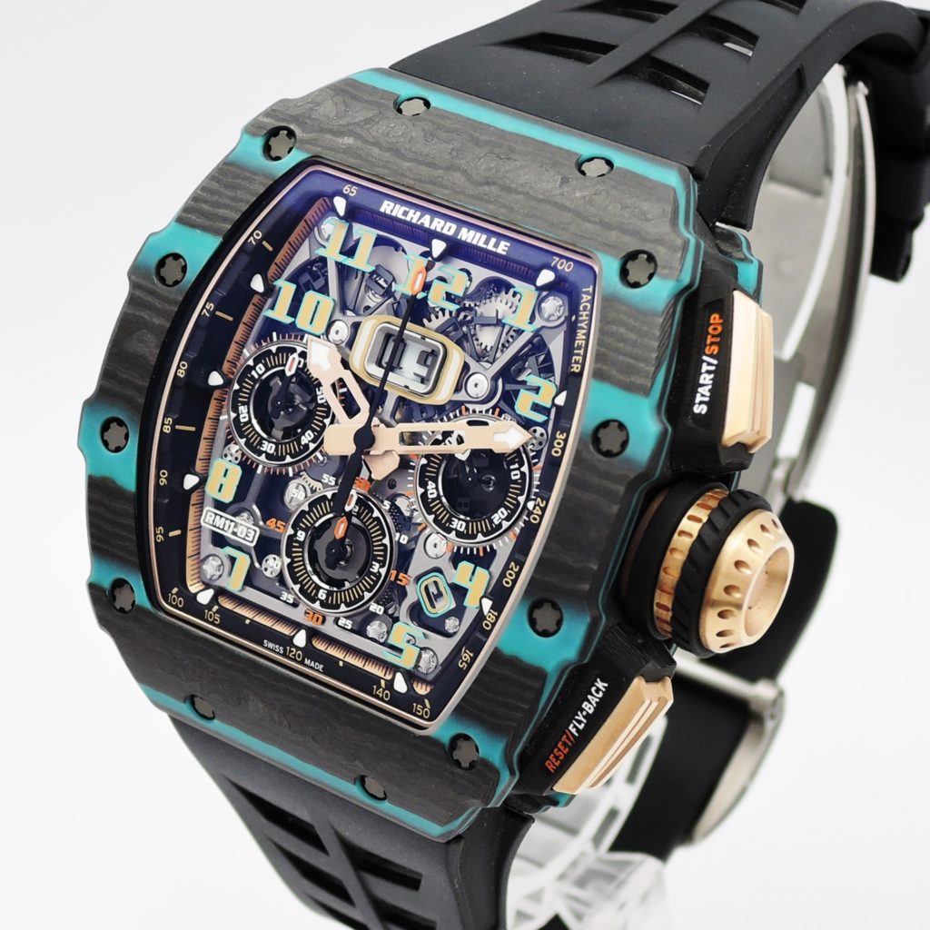 リシャールミル Limited to 200 Pcs.Ultimate Edition Carbon Covered Turquoise NTPT RM11-03 AT 文字盤スケルトン 200本限定 C003841