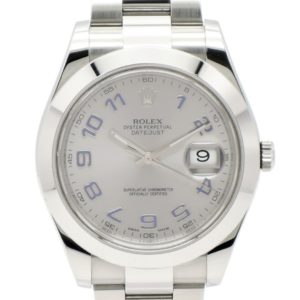 ロレックス デイトジャストⅡ  116300 シルバー文字盤 ブルーアラビア  AT ROLEX Date-JustⅡ C004346