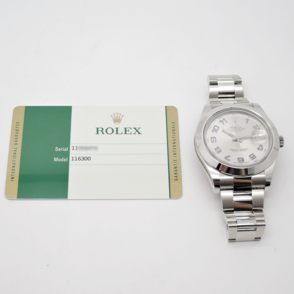 ロレックス デイトジャストⅡ  116300 シルバー文字盤 ブルーアラビア  AT ROLEX Date-JustⅡ C004346