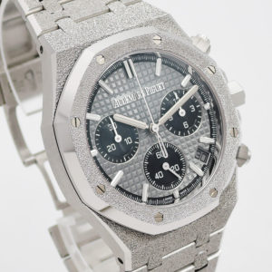 オーデマ・ピゲ ロイヤルオーク クロノグラフ フロステッドゴールド グレー／ブラックダイヤル AT 19cm AUDEMARS PIGUET Royal Oak Chronograph Frosted White Gold 26240BC.GG.1324BC.01 C004388