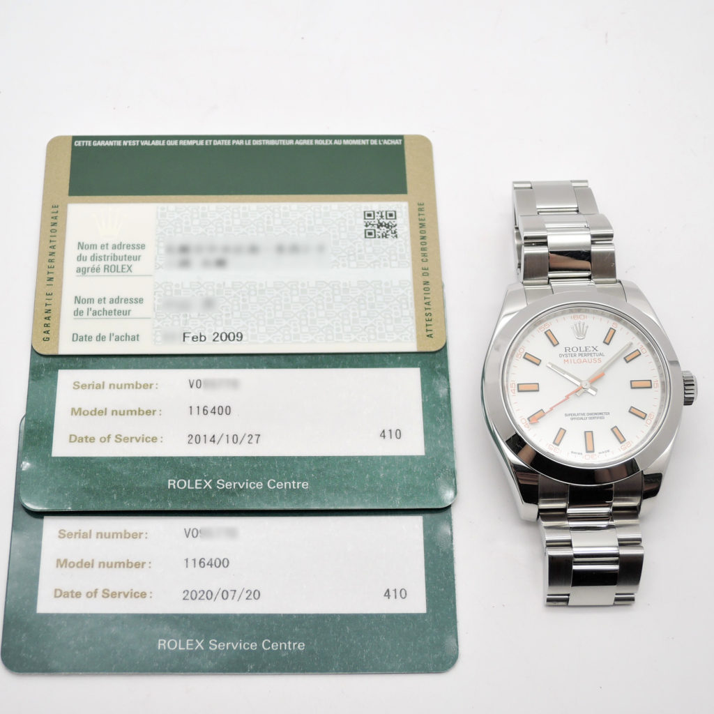 ロレックス ミルガウス 116400  2009年保証書  白 ホワイト AT 16.5cm ROLEX Milgauss White C004407