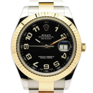 ロレックス デイトジャストⅡ 116333 黒 ブラック アラビア AT 16cm ROLEX Date-JustⅡ Black C004628