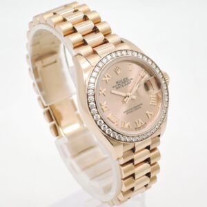 ロレックス デイトジャスト 28 279135RBR 2023年保証書 ピンク ローマン ダイヤモンドベゼル 16cm AT ROLEX Date-Just 28 Pink Roman C00652