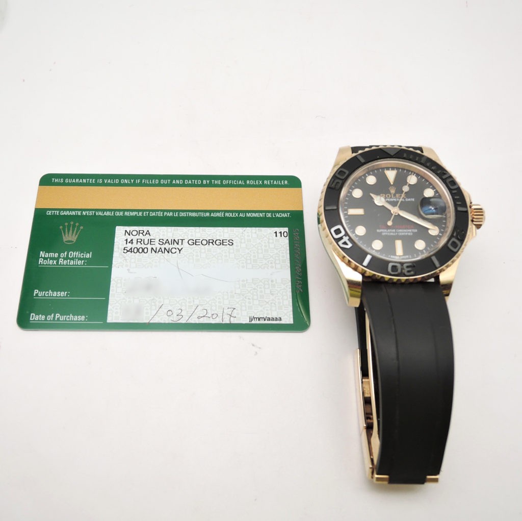 ロレックス ヨットマスター40 116655 2017年保証書  黒 ブラック 16.5cm AT ROLEX Yacht-Master 40 Black C005333