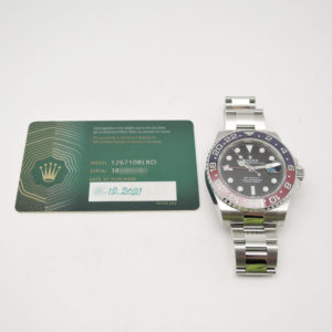 ロレックス GMTマスターⅡ 126710BLRO 2021年保証書 黒 ブラック 18.5cm AT ROLEX GMT-MasterⅡ Black C005367