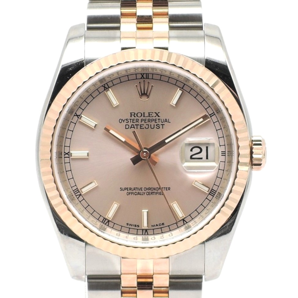 ロレックス デイトジャスト 36 116231 国際サービス保証書 ピンク 17cm AT ROLEX Date-Just 36 Pink C005432