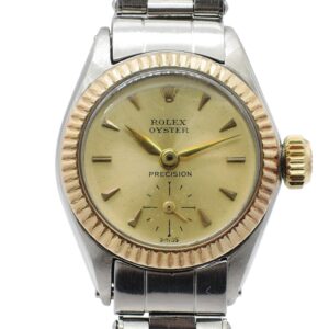 ロレックス オイスタープレシジョン 6525 シャンパン文字盤 HW 14cm ROLEX Oyster Precision Date Champagne C005754