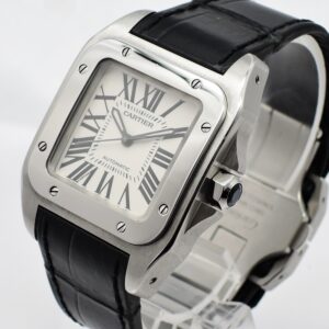 カルティエ サントス 100 MM W20106X8 白 ホワイト 17㎝ 2009年保証書 Cartier Santos 100 MM WhiteRoman C005905